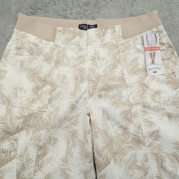 Riders By Lee Capri Pants Women's 18M Floral Mid-Rise Cargo Skimmer 17" Inseam - Picture 9 of 15